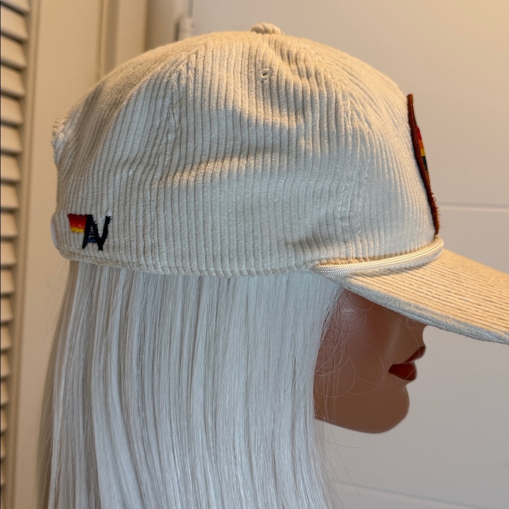Aviator Nation white corduroy patch hat Mountain sunset logo - Picture 2 of 10